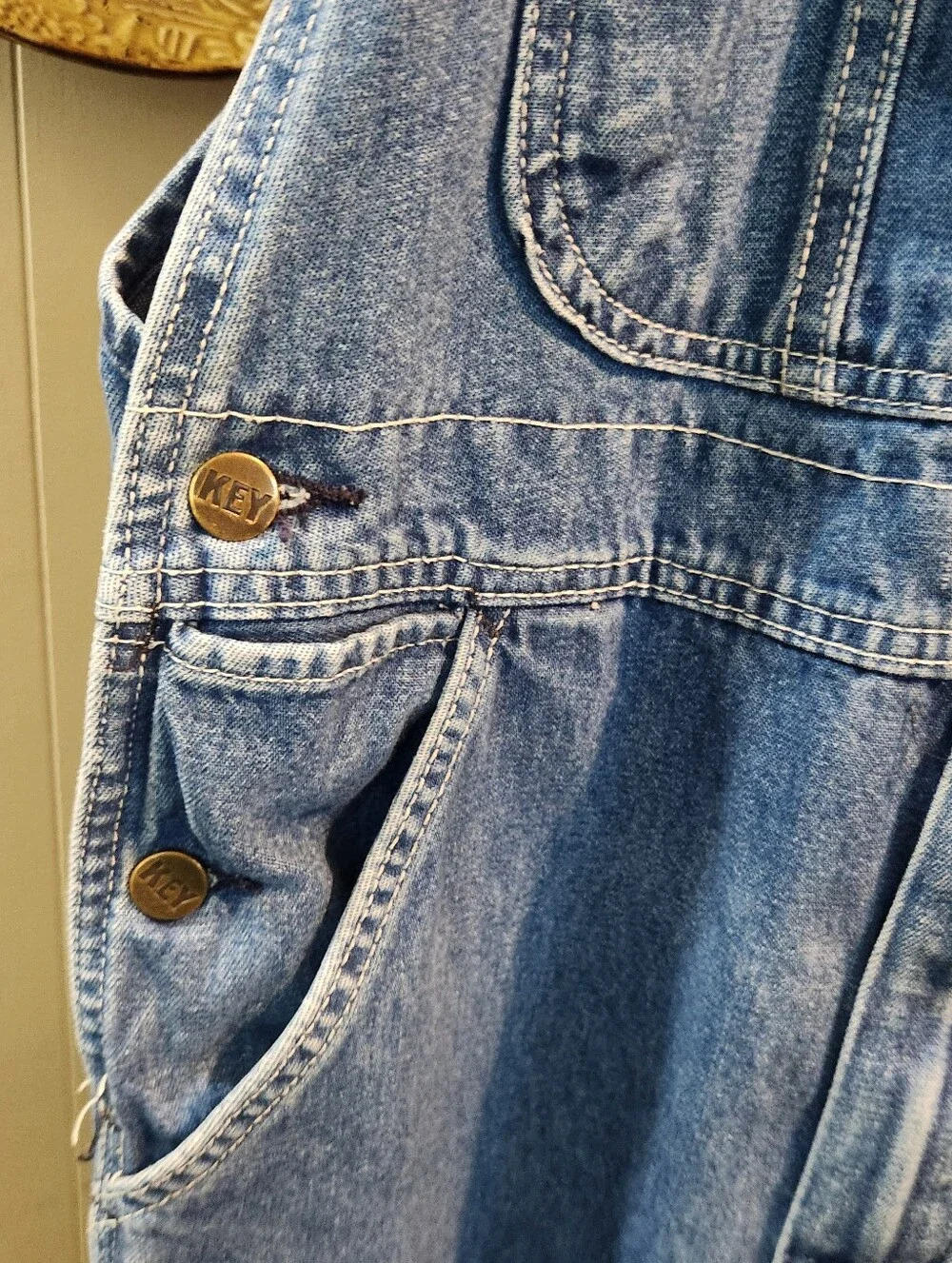 KEY Enzyme Washed Denim Bub Overalls